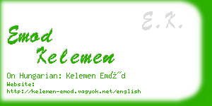 emod kelemen business card